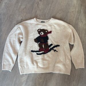 Wild Fable Cream Sweater with Bear Design